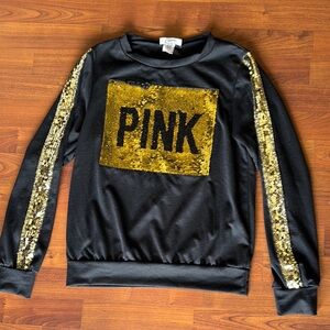 Black and Gold Sequin Sweatshirt